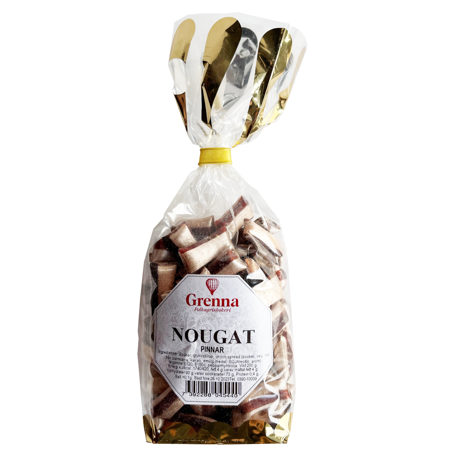 Chocolate filled nougat sweets